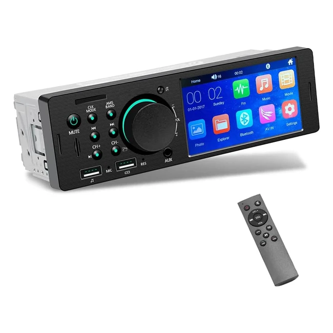Radio Coche Bluetooth Podofo 1 Din Pantalla 41" Reproductor MP5 FM USB Cámara