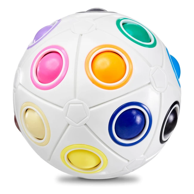 Cubidi Großer Regenbogenball mit 20 Bällen - Geschicklichkeitsspiel für Erwachsene und Kinder - Spannendes Lernspiel und Puzzle für Mädchen und Jungen