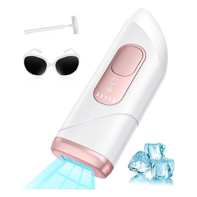 Aminzer IPL Hair Removal Device Double Ice Cooling System 600nm1200nm Red Light 5 Energy Levels