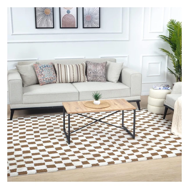 Surya Pula Geometric Rug Cream Brown Orange Large 160x213cm Boho Style Easy Care Pile