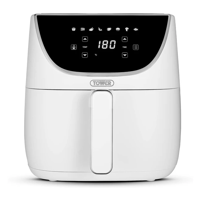 Tower T17127WHT Vortx Air Fryer 6L White 1700W Digital Control Panel
