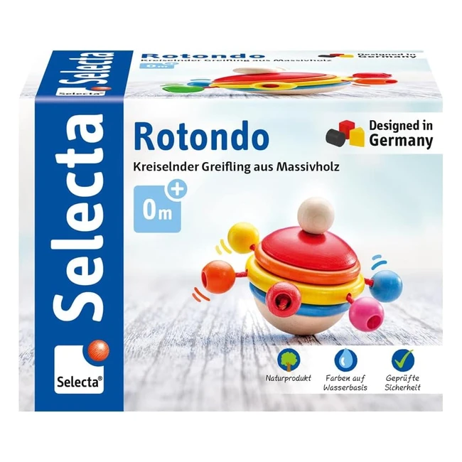 Trottola da afferrare in legno 75 cm - Selecta 61068 - Colori vivaci e materiali di qualità