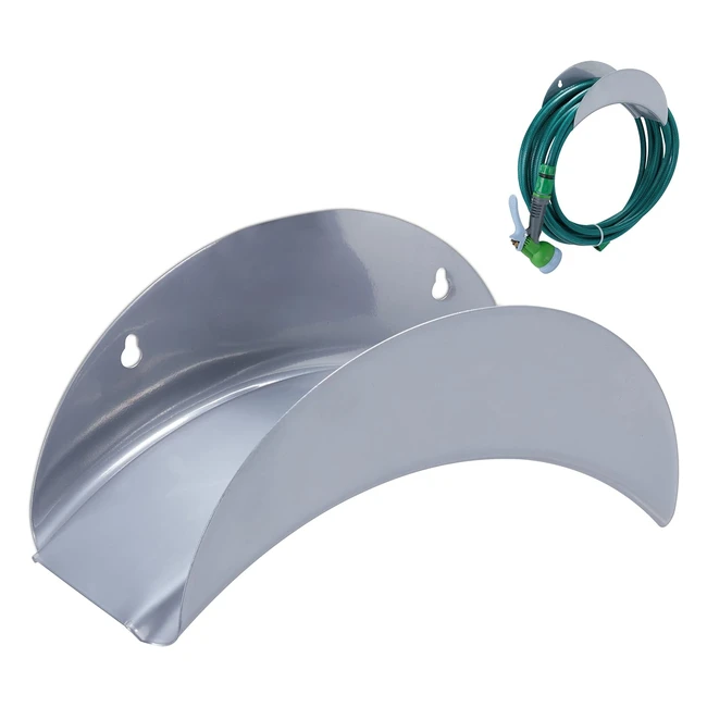 Soporte Pared Mangueras 30m Metálico Semicircular Jardín Gris Relaxdays 100 Hierro