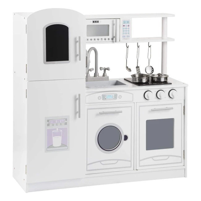 WOLTU Kinderküche aus Holz mit Zubehör, inkl. 5tlg Kchenset, Kinderrollenspiele