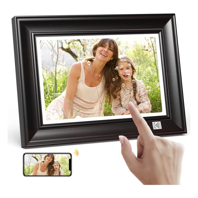Kodak Cadre Photo Numérique WiFi 10 Pouces FHD 1920x1200 IPS Tactile 32Go Rotation Automatique