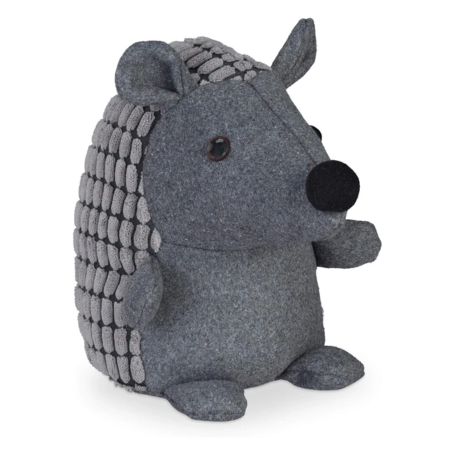 Tope Puertas Erizo de Tela 20cm - Sujetapuertas Decorativo Gris Oscuro