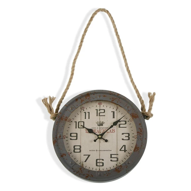 Orologio da Parete Decorativo Lamiako - 28x63x28 cm - Resina e Vetro - Grigio e Marrone