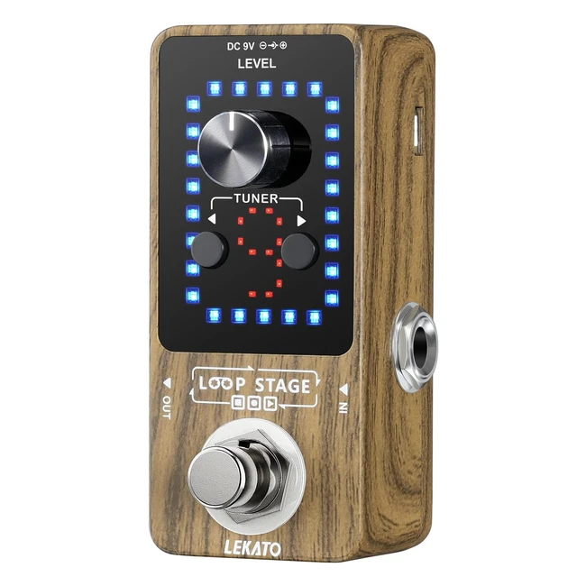 Lekato Looper Station 9 Loops 40 Minutes Recording Time Guitar Looper Built-in Tuner Function