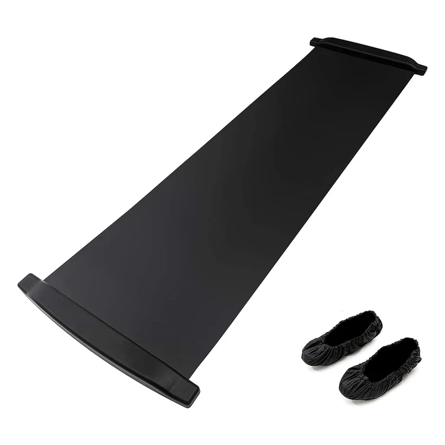 POWRX Slide Board mit Schuhüberzug | Ideal für Bein- und Pottraining | Fitness- und Athletiktraining | Rutschfeste Fitnessmatte