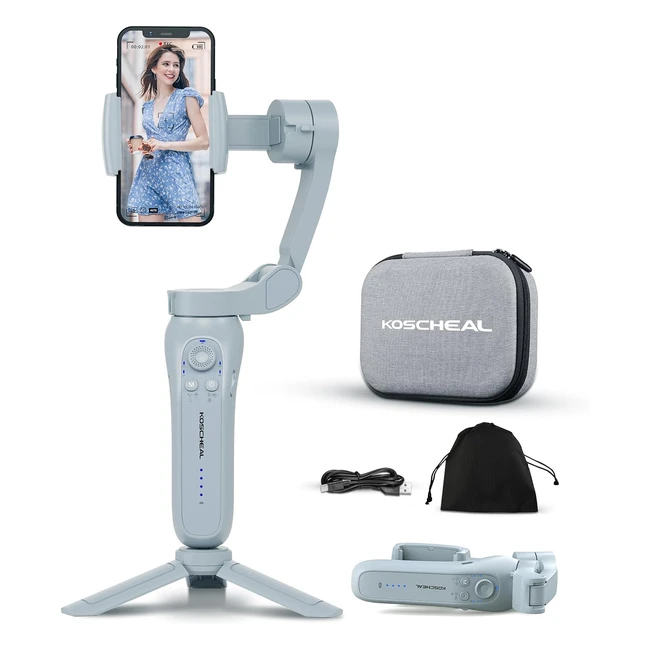 Estabilizador para Smartphone Koscheal L7BPRO 3 Ejes Gimbal con Luz de Relleno y Trípode - Video Vlog YouTube TikTok