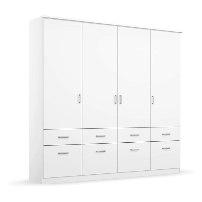 Rauch Möbel Bremen Schrank Drehtürenschrank Kleiderschrank Weiß 8 Schubladen 4-trig Basic Zubehörpaket