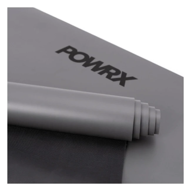 Powrx Yogamatte Naturkautschuk Polyurethan Grau mit ökologischer Leinwandtasche 183 x 68 x 03 cm rutschfest für Hot Yoga Pilates