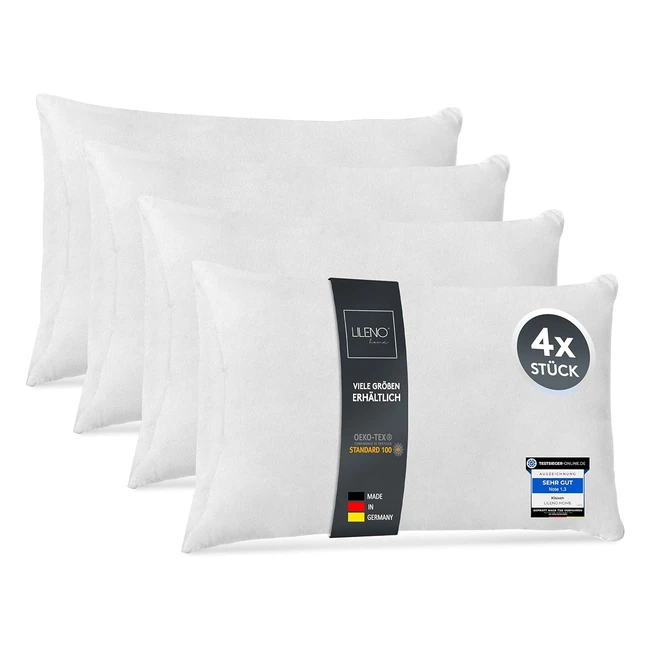 Lileno Home 4er Set Kissenfüllung 40x60 cm - Waschbar - Allergiker geeignet