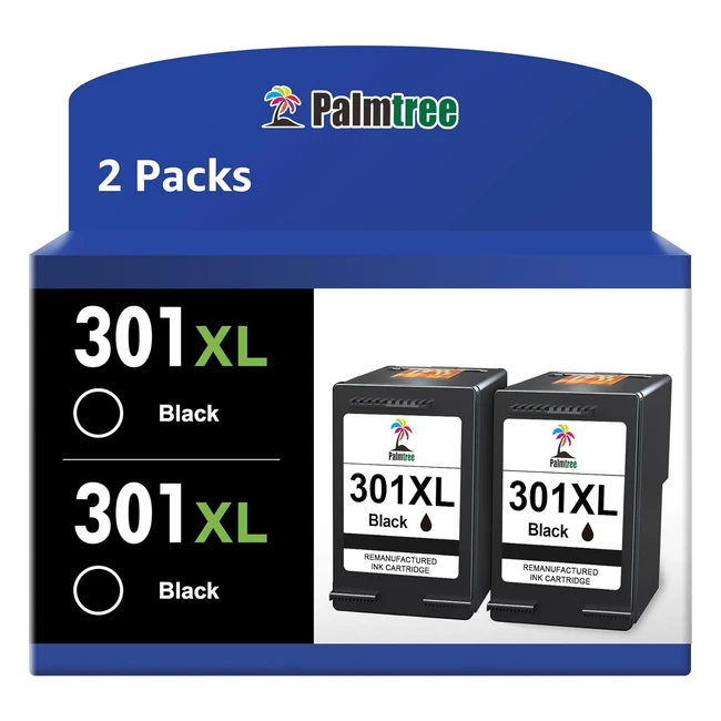 Cartucce Inchiostro HP 301XL Nero Compatibili con Stampanti HP Deskjet 1510 2540 3050 - Palmtree
