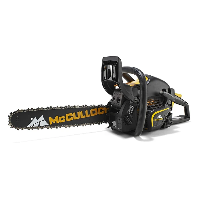 Tronçonneuse thermique McCulloch CS 410 Elite - Moteur 1600W - Guide chaîne 38cm - Interrupteur combiné - Marche/Arrêt - Réf. 000966631615