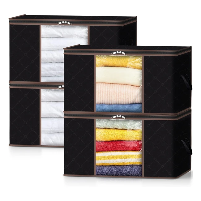 Cajas Almacenaje Lifewit 75L - Organizador Ropa Mantas Edredones Gris