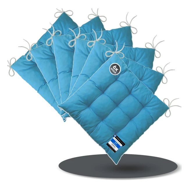 Lileno Home Stuhlkissen Apfelgrün 40 x 40 x 6 cm - Komfortables Sitzkissen-Set für Gartenstühle, Küchen- oder Esszimmerstühle - UV-beständiger Innen- und Außenstuhlbezug