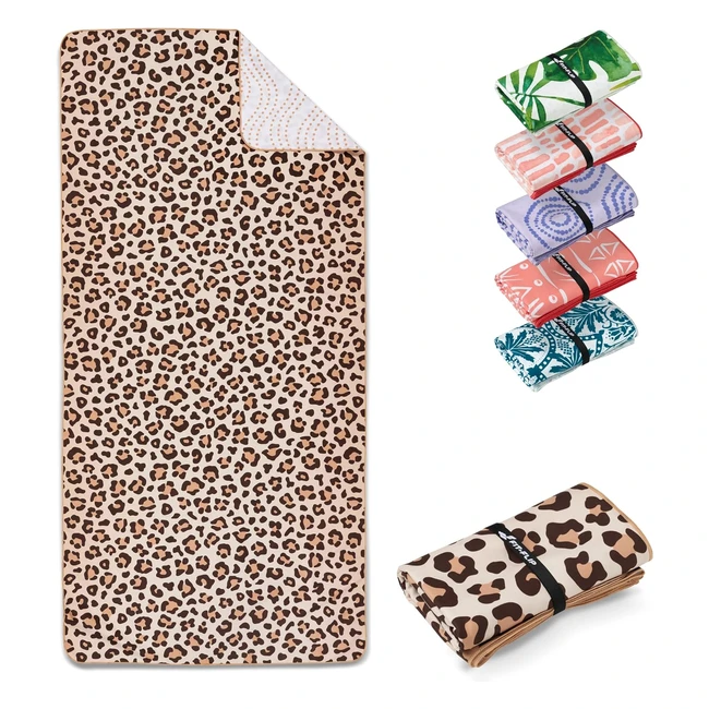 fitflip XXL Strandtuch Leo 200 x 90 cm Microfaser Handtuch leicht und schnell trocknend