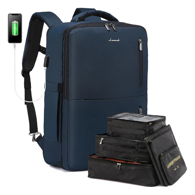 Zaino da viaggio Lovevook 40L per EasyJet Ryanair uomo donna porta PC 17.3'' blu
