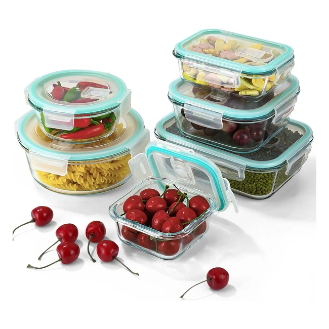 Recipientes de cristal herméticos con válvula de vapor - Juego de 6 unidades