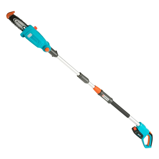 Gardena Set Sécateur Sans Fil Télescopique TCS 2018 V P4A - Lame 20cm - Batterie 18V - Sangle