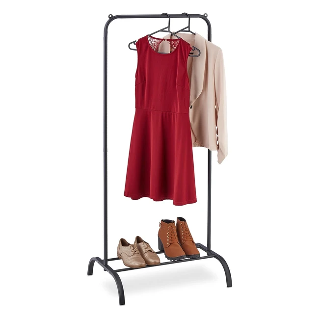 Perchero Burro Metal Relaxdays 144x60x44 cm Negro Acero Aleado