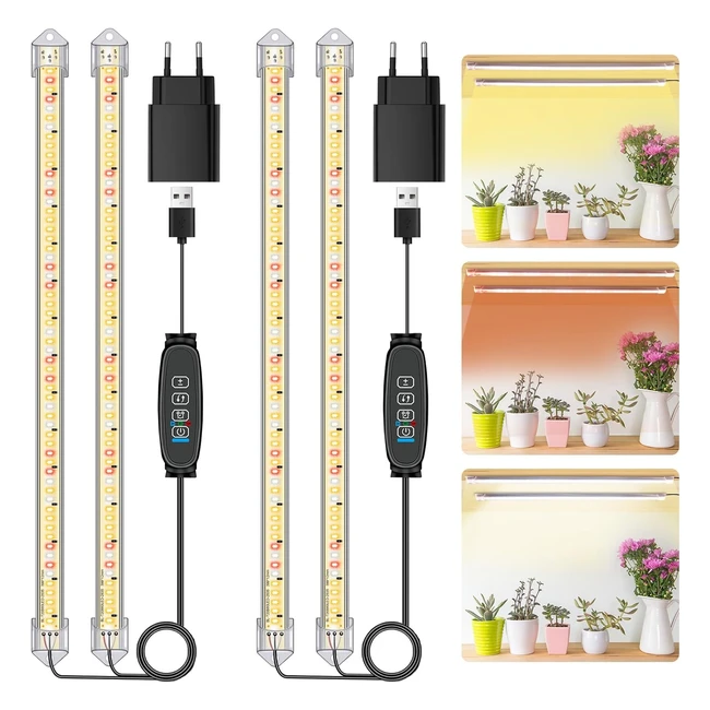 2 Paquetes Lámpara de Luz Solar Espectro Completo 3912h 10 Niveles Regulables para Plantas - Marca XYZ