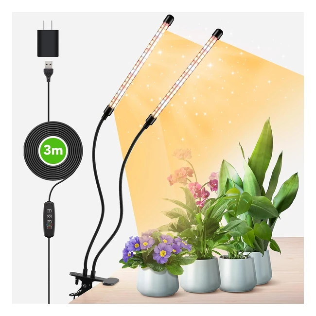 Cokolila Lampada per Piante 160 LED Spettro Completo 3000K 5000K 660nm con Timer