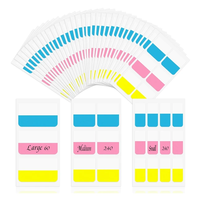 Shepin 540 pezzi Segnapagina Adesivi 3 Dimensioni Scrivibili Bandiere Index Tab Adesive