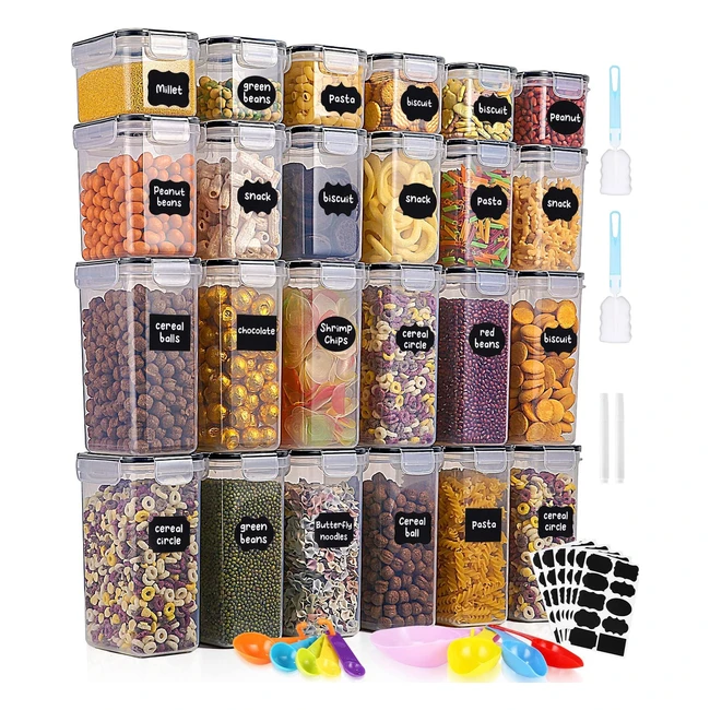 Lot de 24 Boîtes Rangement Cuisine Hermetique - Sans BPA - Organisez Votre Cuisine Facilement