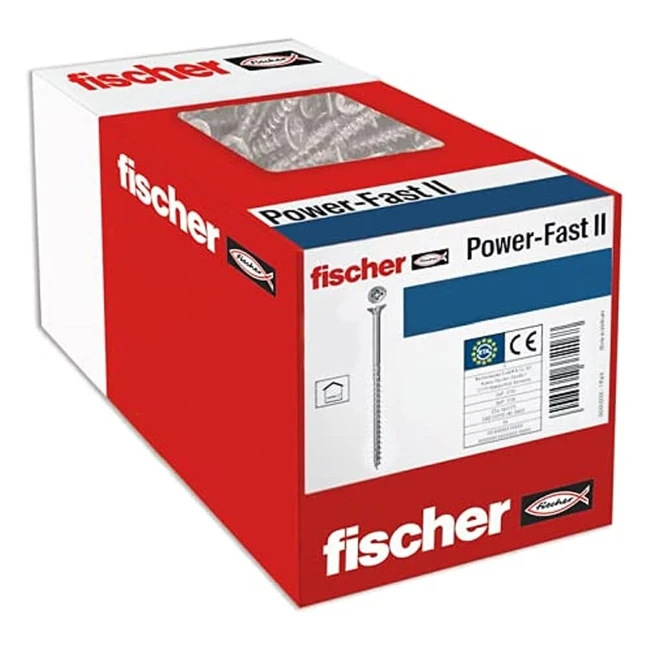 Tornillos Fischer Powerfast II 45x60mm para Madera - Conexión de Maderas Macizas - 50 ud