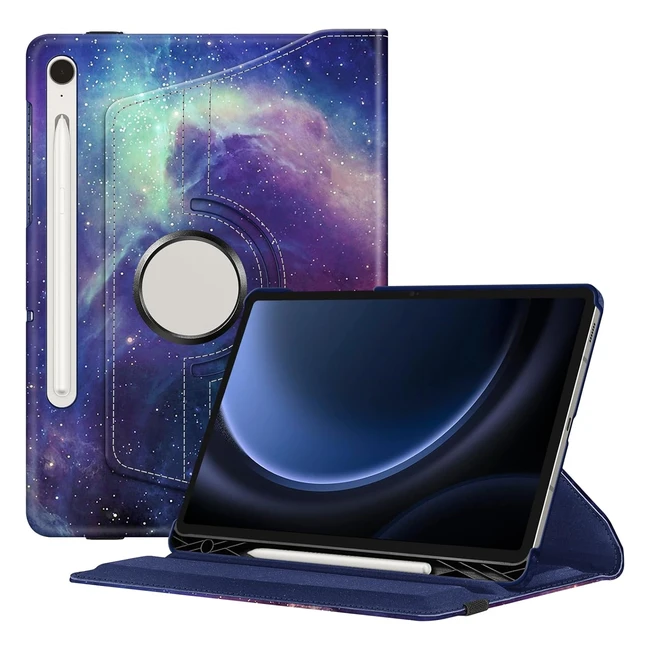 Coque Fintie pour Samsung Galaxy Tab S9 FE 10.9 pouces & Tab S9 11 pouces 2023 - Rangement de stylet, coque rotative 360°