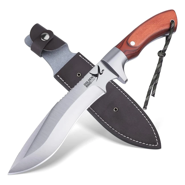 Coltello sopravvivenza Golden Bird lama fissa acciaio D2 5mm - Escursioni Caccia Outdoor