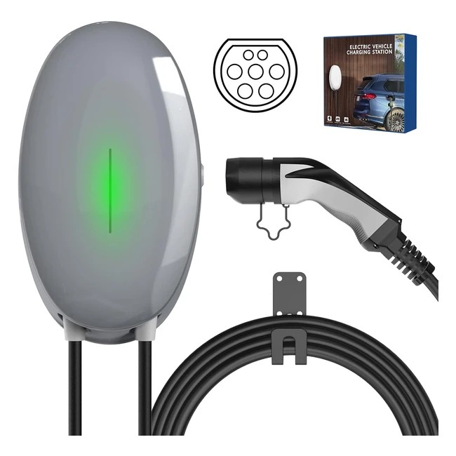 Wissenergy 11kW Wallbox Véhicule Électrique Type 2 Chargeur Triphasé 16A 6m