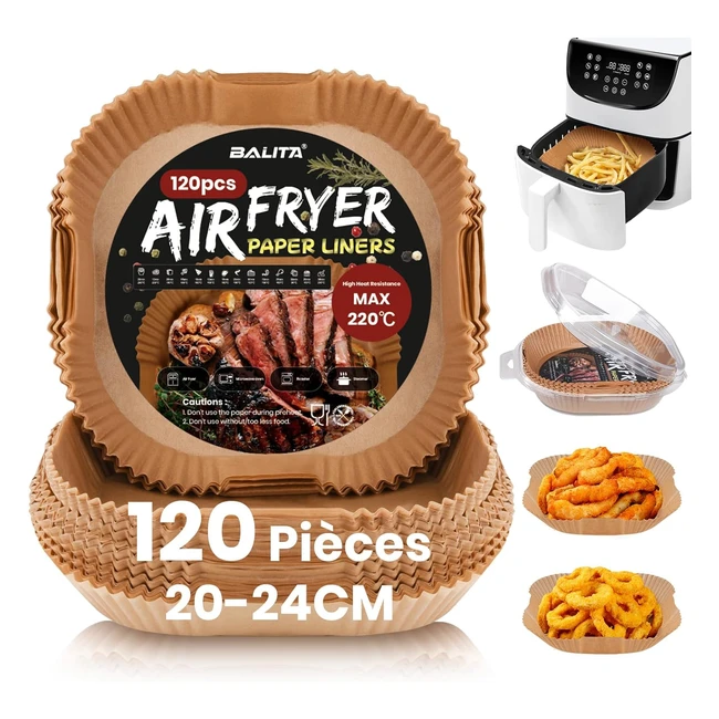 120 pices papier cuisson air fryer 20cm carr papier sulfuris antiadhsive jetable paper liner friteuse sans huile
