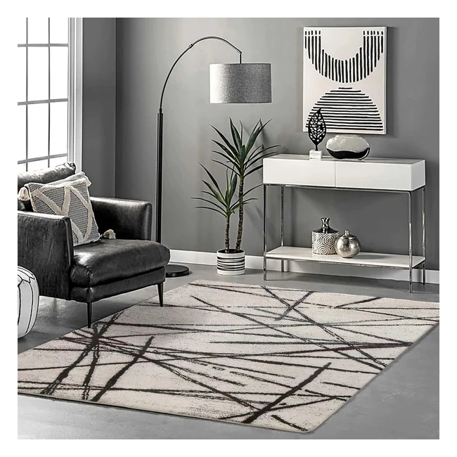 Tappeto Moderno 120x160 cm Beige - Finto Cashmere - Morbido e Antiscivolo