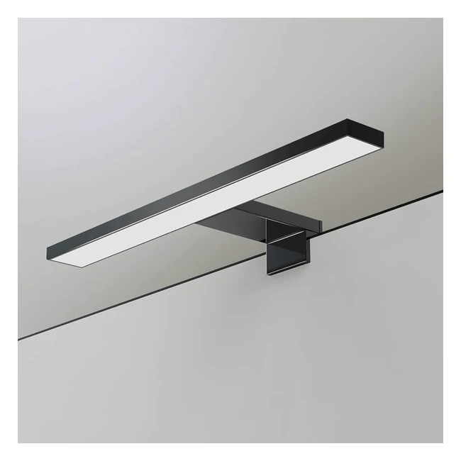 YIQAN LED Specchio Luce 4000K Nero Opaco 40cm Bagno 10W 880lm