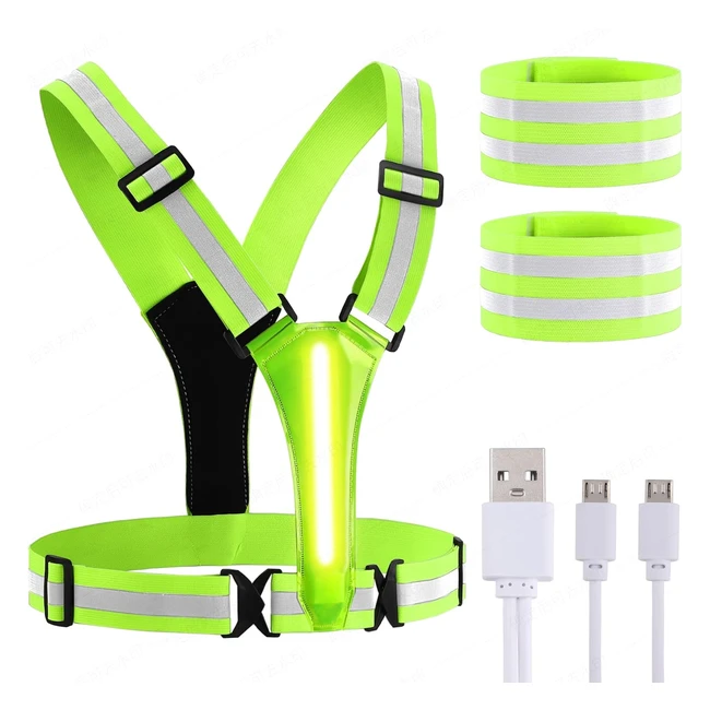 Gilet de scurit vlo rglable - Bracelets rflchissants - Course Vlo Moto