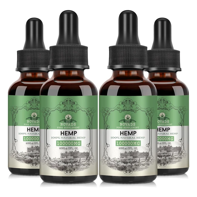 Premium Oil 100000mg High Potency for Joint Sleep Stress Anxiety | Vegan 60ml Pack of 4