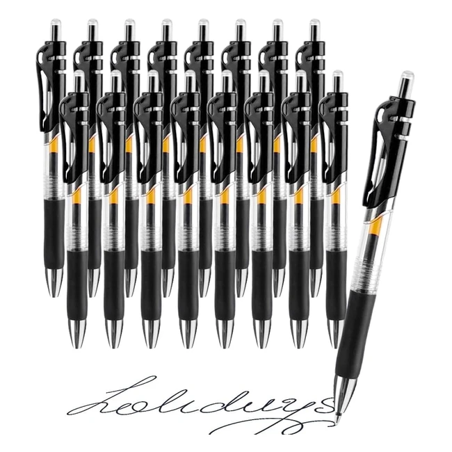 Penna Roller Gel Offcup 16pcs Nero 0.5mm - Asciugatura Veloce - Scrittura Fluida