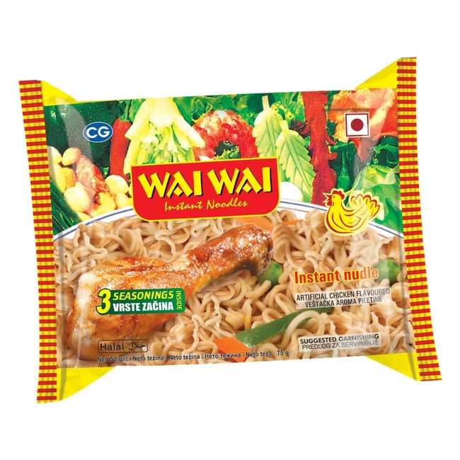 Wai Wai Instantnudeln Huhn Multipack 40 x 75 g - Authentische Kräuter & Gewürze