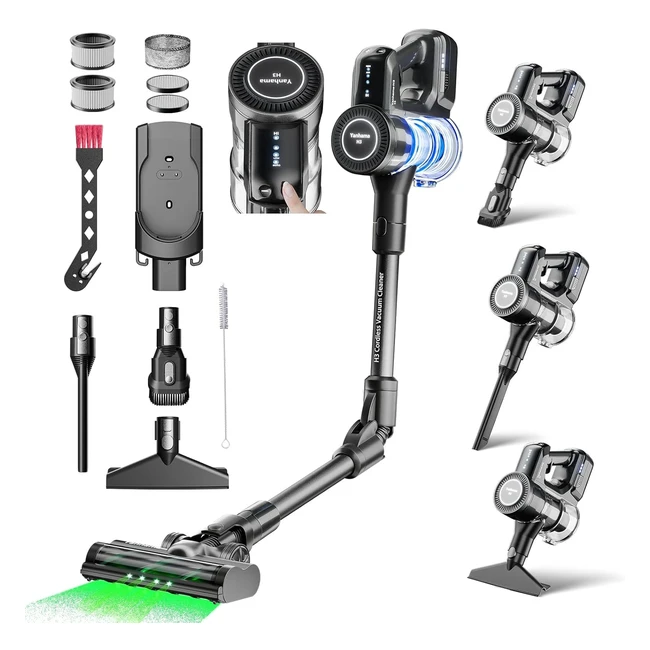 Aspirapolvere senza fili Yanhama 530W 35Kpa - Autonomia 60min - Filtraggio 7 stadi - 4 livelli di potenza