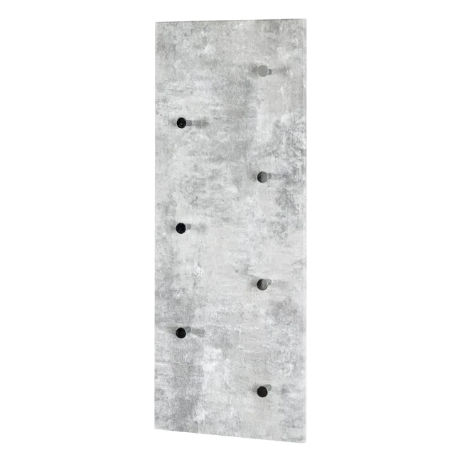Appendiabiti da parete Haku Mbel in MDF cromo effetto cemento L 80 x P 6 x A 30 cm