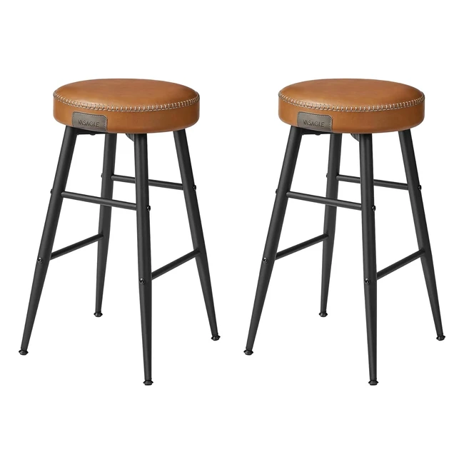 Lot de 2 tabourets de bar hauts en PU style moderne - Assise 63 cm - VASAGLE EKHO LBC080K01