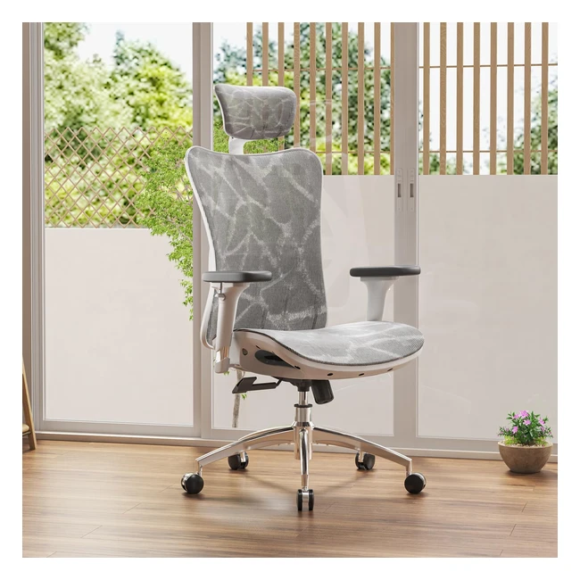 Sihoo M57 Ergonomischer Bürostuhl mit 3D-Armlehnen, Lendenwirbelstütze und verstellbarer Kopfstütze