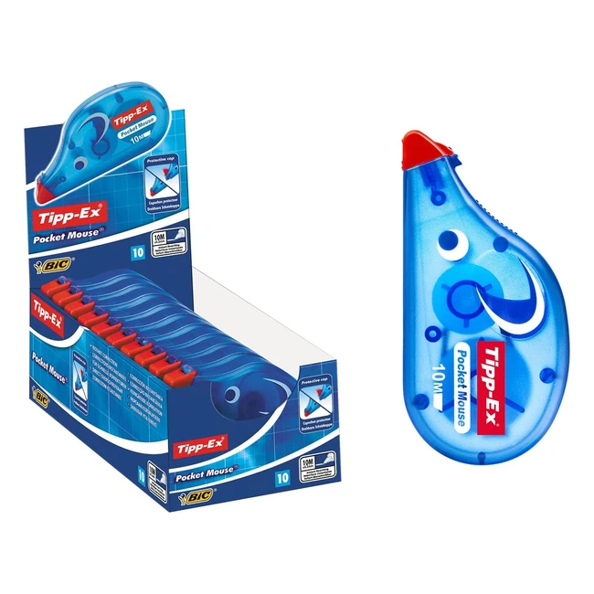 BIC Tipp-Ex Pocket Mouse Correction Tapes 100m Coverage Tear-Resistant Tape Pack of 10