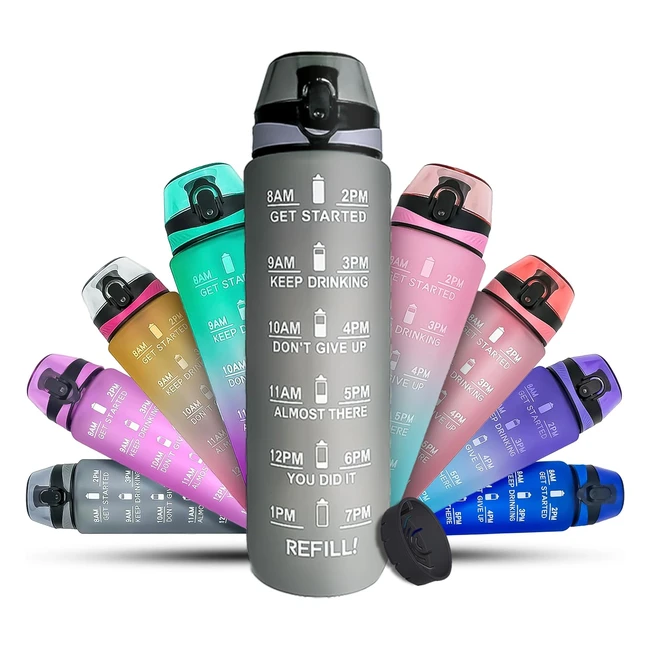 Kmart 1L Sports Water Bottle with Time Marker - BPA Free & Leakproof