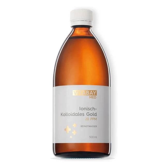 Vitabay Oro Colloidale 20 ppm 500 ml - Alto Dosaggio - Puro al 9999 - Senza Additivi