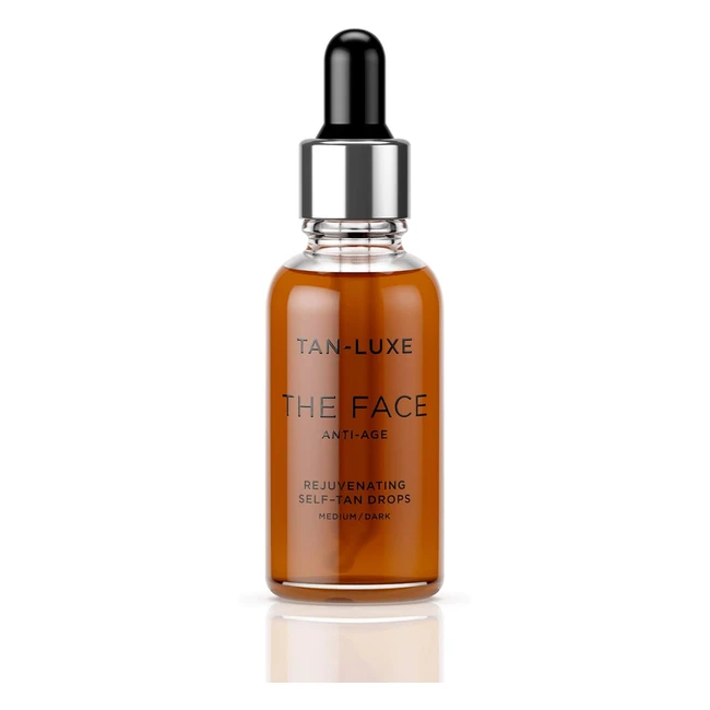 Tan-Luxe The Face Self Tan Drops Dark 30ml - Anti-Aging Tanning Custom Glow
