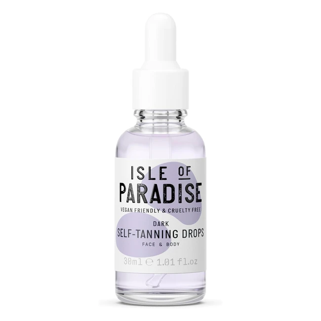 Isle of Paradise Self Tanning Face Drops Dark 30ml - Natural Ingredients, Vegan